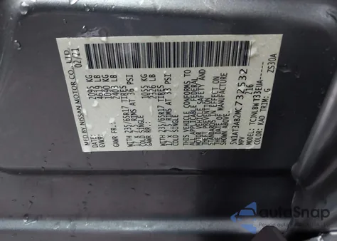 2021 Nissan Rogue S Intelligent Awd z USA, uszkodzony, nr VIN 5N1AT3AB2MC732532